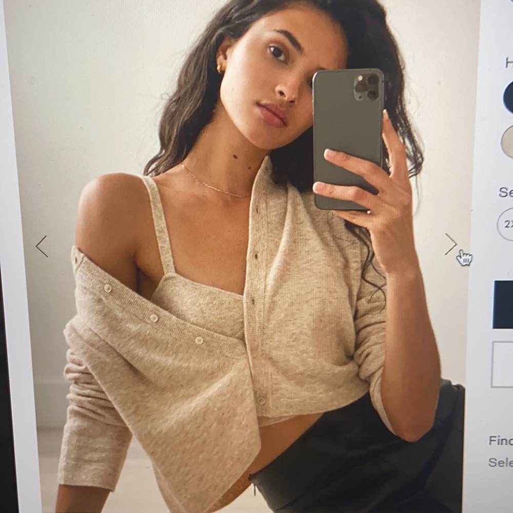 Two piece set Aritzia Sicily Sweater Tank and Cardigan